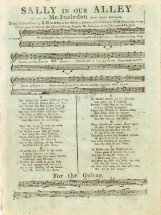 Sally in our Alley Atributed to Henry Carey Printed in Dublin by Morris Hime C. 1795